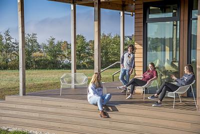 group of students hanging out at WC waterfront campus